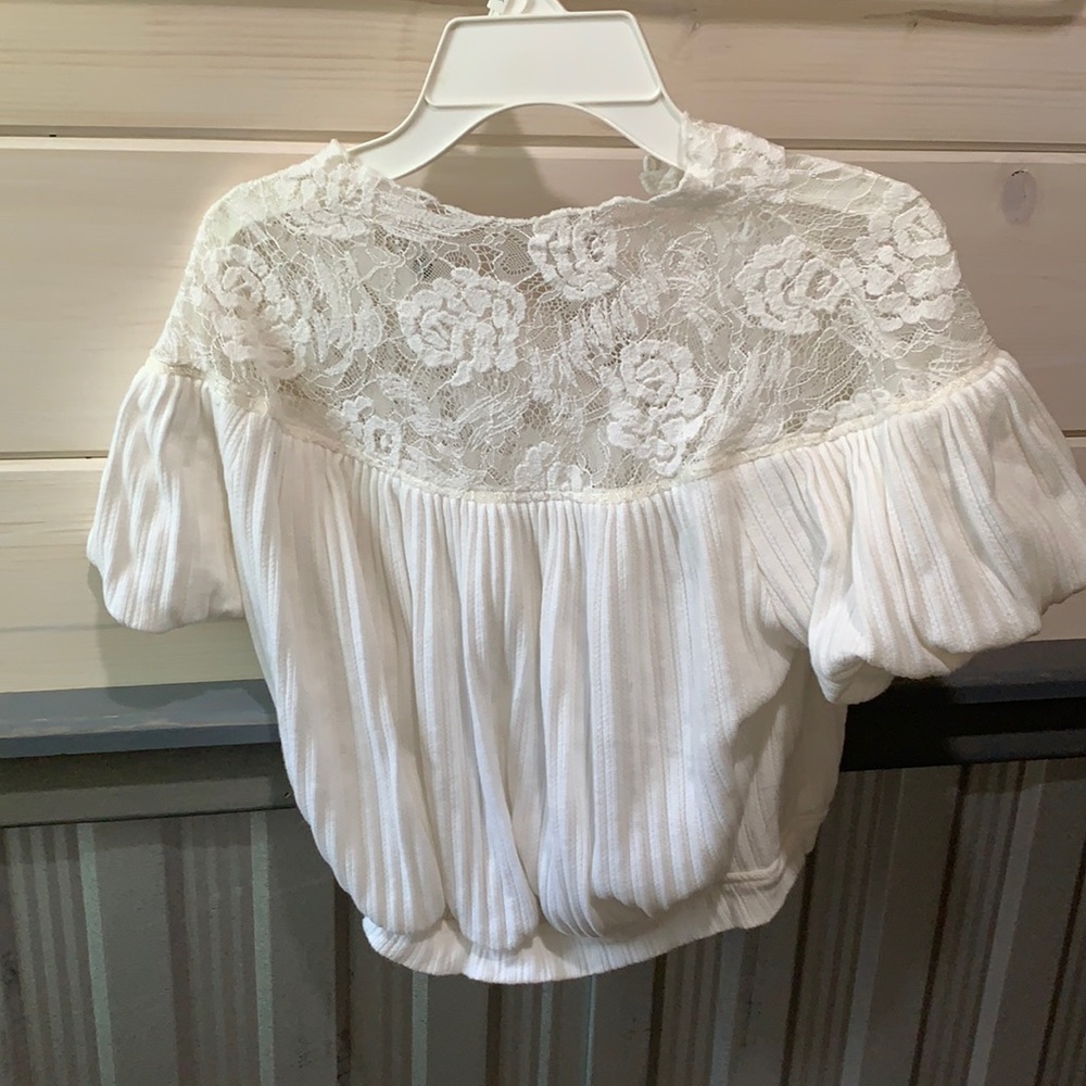 Free people high cut lace feminine top